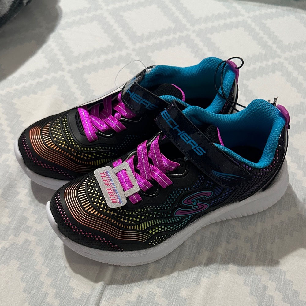 Skechers Kids' Black and Multicolor Sneakers